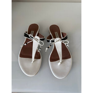 Tabitha Simmons 'Dara' Black/White Sandals, Sz 37 EU / 7 US